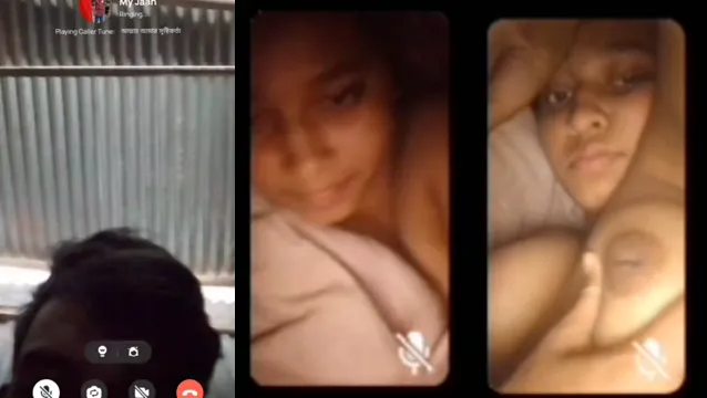Roztomilá dívka Desi ukazuje prsa a kočičku - Naughty Video Call Tease