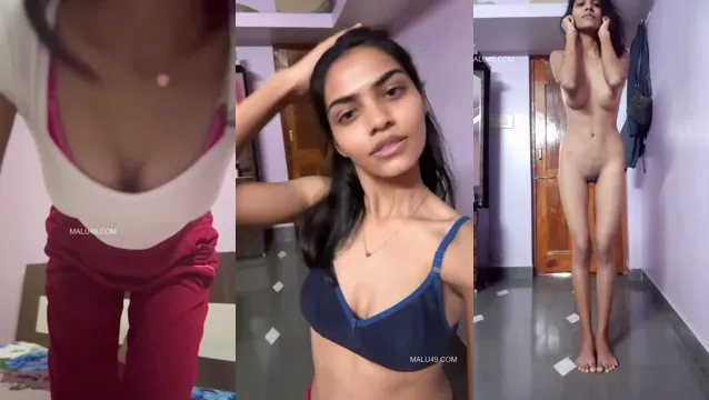 Horny Slim Indian GF Teasing Boobs - Desi Pressing Leaked MMS