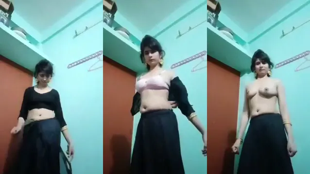 Tall Desi Bhabhi Stripping Saree to Nude MMS - Hot Leaked Video