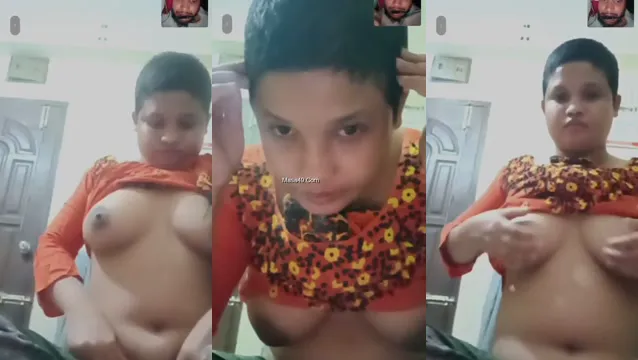 Fille aux cheveux courts montrant la vidéo - Fille aux cheveux courts montrant son amant, partie 2