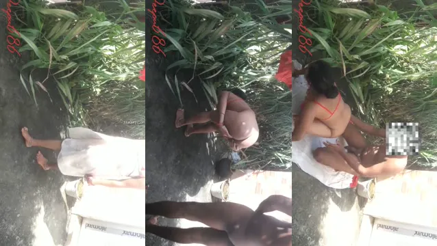 Desi vrouw pijpt en neukt - Geil buitenseksschandaal