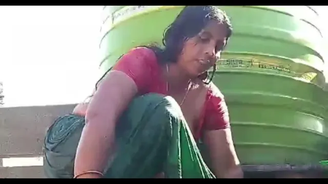 Village Wife Nude Terrace Bath - Viral MMS Leaked Outdoor Video