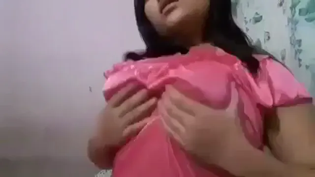 Nepali Girl Pressing Big Boobs in Satin Nighty - Hot Solo Video