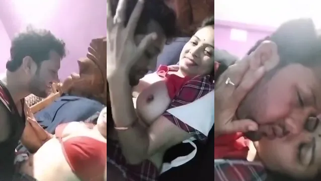 College Girl Boob Show With Teacher - Hot Desi Romance Leaked Video
