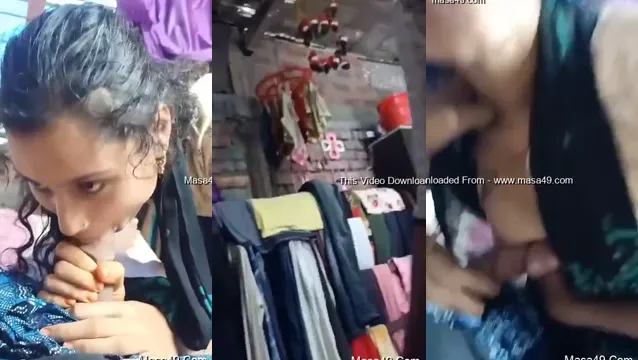 Жена дези делает минет и показывает сиськи - слитое в сеть безумное видео на улице