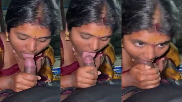 Indiase vrouw pijpbeurt - Man's harde lul zuigen totdat hij de hemel ziet