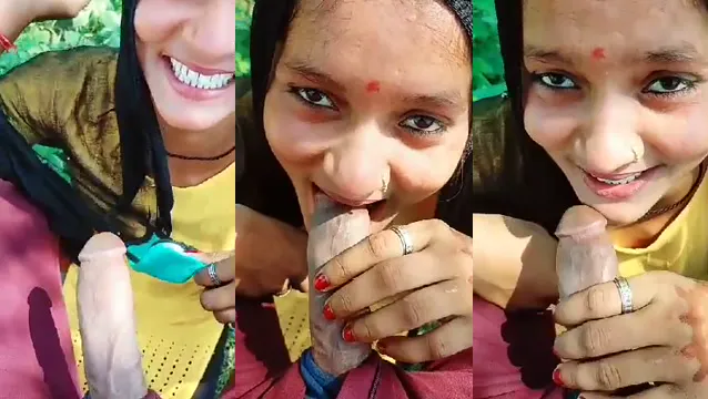 Indian Forest Avsugning - Village Girl betalas för vild kuk sugande