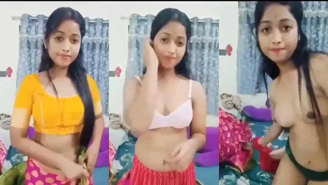 Desi dziewczyna Sari Striptiz nago - wirusowy XXX pełny pokaz