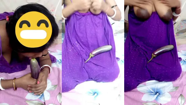 Big Boob Bengali Bhabhi Brinjal Masturbation - Hot Desi Solo Masti