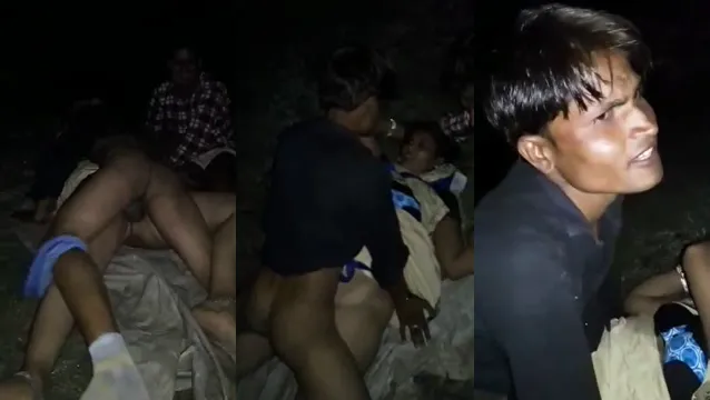 Village Bhabi Groepsseks - Hete groepsseksvideo met dorp Bhabi in de jungle 's nachts