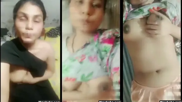 Desi Kız Sütlü Göğüsler Gösterir - Delhi Babe Yaramaz Banyo Tease