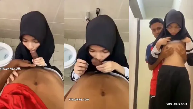 Muslim Hijab Girl Blowjob Tits - Insane Bathroom Action