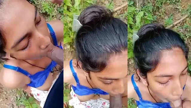 Söt Desi Girl Utomhusavsugning och sex med pojkvän - Viralt läckt MMS