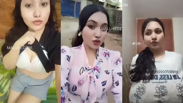Geile Bengaalse babe met grote borsten drukt op borsten - Virale Desi gelekte video