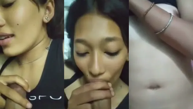 Ragazza nepalese succhia lentamente il cazzo del fidanzato e poi viene scopata duramente - pompino e scopata arrapata