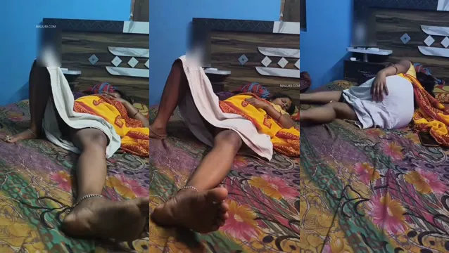 Desi MILF Mom Sleeping Without Panties - Son Captures Sexy Pussy