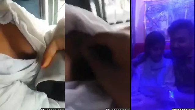Sıcak Desi Sevgilisi Öpüşme Ve Göğüs Presleme - Viral MMS Çıplak Selfie