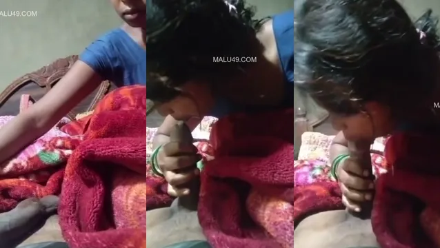 Horny Village Wife fa un pompino - video trapelato di un pompino desi all'aperto