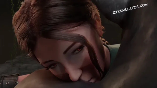 Lara Croft parodia 3D follada duro por un monstruo recibe un creampie