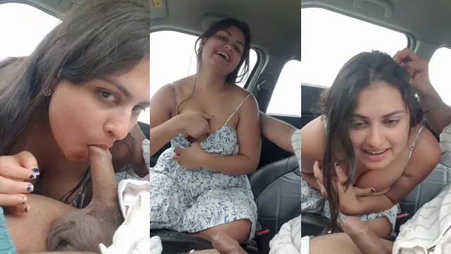 Fidanzata fa un pompino in macchina con la gola profonda - Ragazza arrapata ingoia la sborra in pubblico!