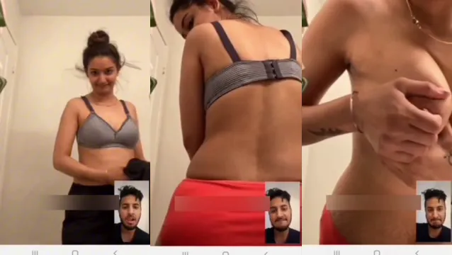 Slutty Desi Babe Live Call Hoodie Strip Tease - Naked Boobs Masti